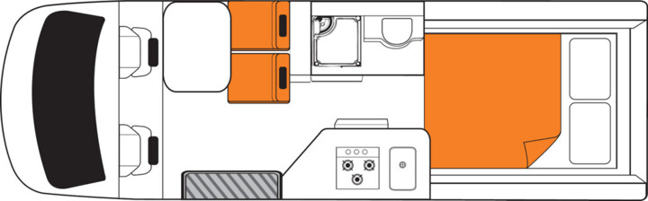 Floorplan bei Nacht des Britz Venturer