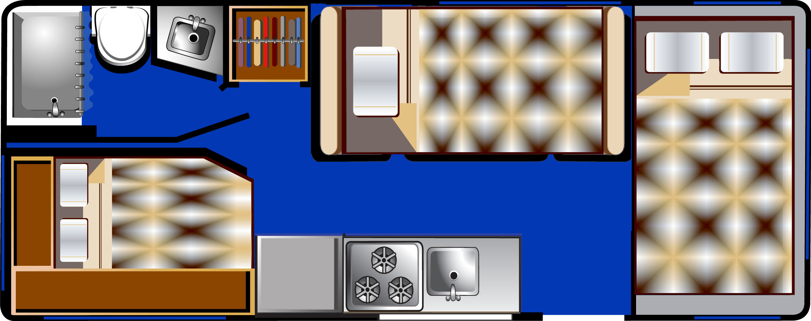 Floorplan bei Nacht des C 22 - 24 ft