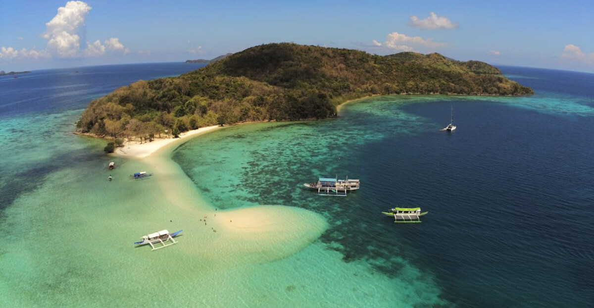 Inseln bei Palawan von oben